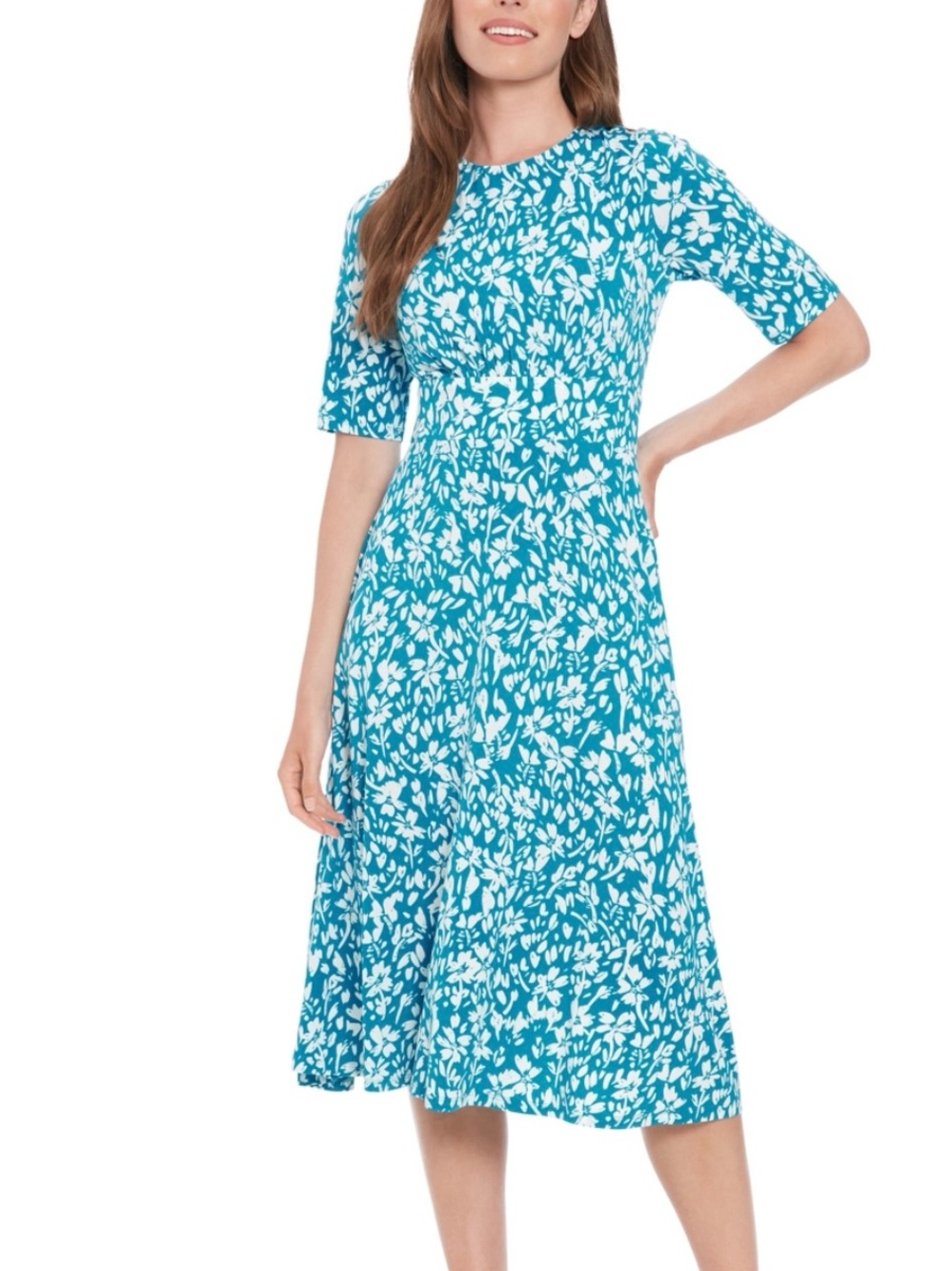 NWT Women's London Times Printed Midi A-Line Dress London Times Size 12